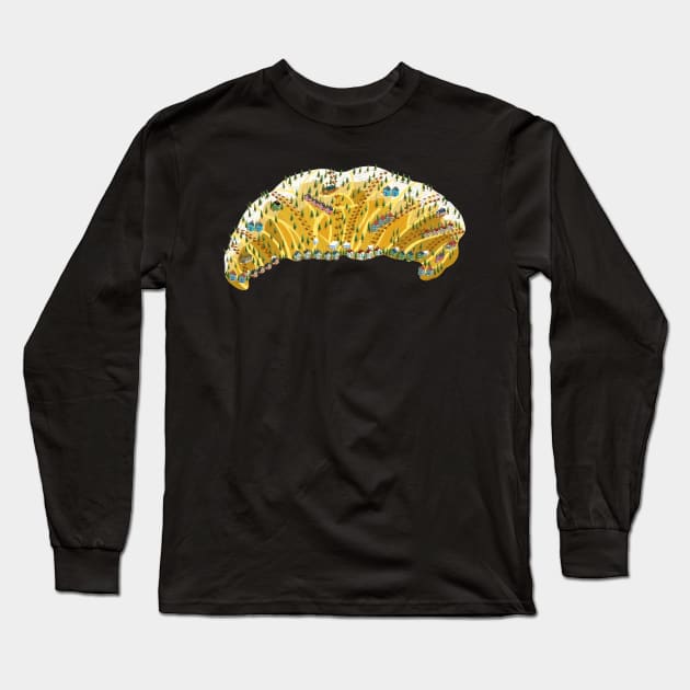 French Croissant Ski Resort Long Sleeve T-Shirt by BullShirtCo